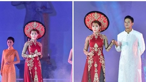 Ngẩn ngơ ngắm Phan Quỳnh Ngân thướt tha trong tà áo dài dân tộc