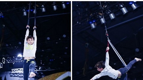 Ốc Thanh Vân nổi da gà với màn đu dây trên không điệu nghệ của cậu bé 12 tuổi