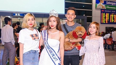 Thanh Tuyền được chào đón sau khi đăng quang Á hậu