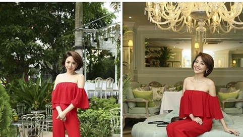 Tóc Tiên ăn vận trẻ trung đi thưởng thức món chay