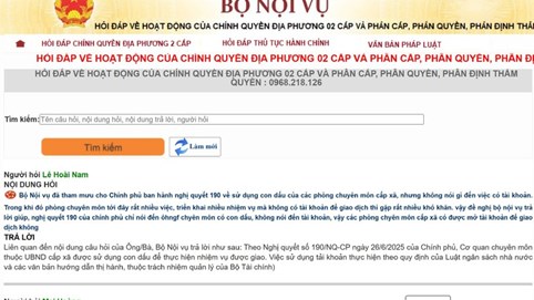 Công bố hotline hỗ trợ người dân hỏi đáp về chính quyền địa phương hai cấp