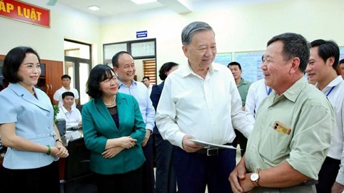 Tổng Bí thư Tô Lâm kiểm tra hoạt động chính quyền địa phương 2 cấp tại Hà Nội