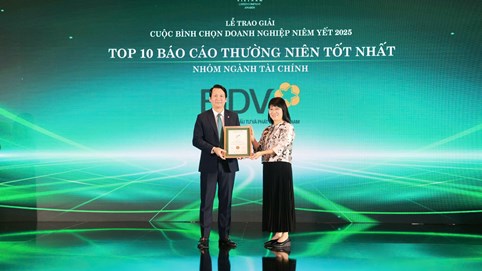 BIDV nhận giải Báo cáo thường niên tốt nhất lần thứ 3 liên tiếp