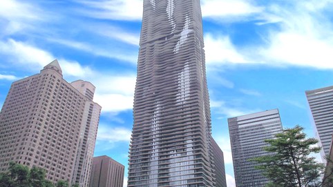 Những công trình "lóa mắt thế giới" - Bài 14: Tòa tháp Aqua "gợn sóng" giữa bầu trời xanh  