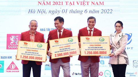 Golf Long Thành trao thưởng 5 tỷ đồng cho các vận động viên có thành tích xuất sắc tại Sea Games 31
