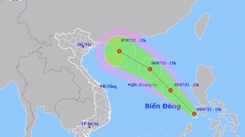 Ngày 5/7, dự báo áp thấp nhiệt đới trên Biển Đông, vùng biển từ Bình Thuận đến Cà Mau sóng to