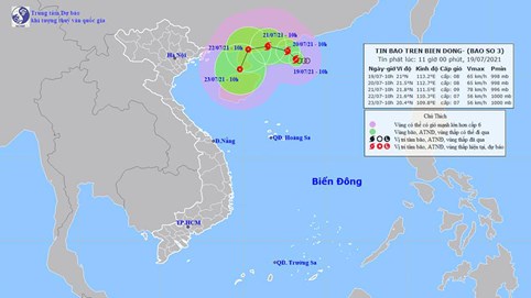 Bão Cempaka giật cấp 10 trở thành cơn bão số 3 trên biển Đông