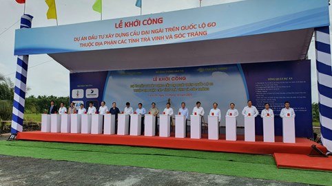 Khởi công cầu Đại Ngãi: Nhà thầu cam kết tổ chức thi công quyết liệt, khoa học