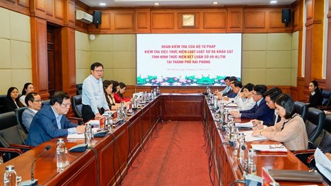 Kiểm tra việc thực hiện Luật Luật sư và Kết luận số 69-KL/TW tại thành phố Hải Phòng