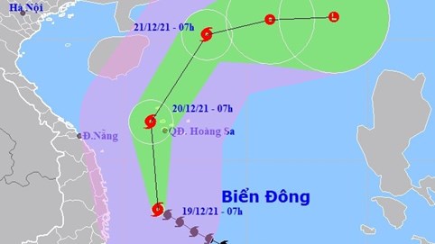 Bão Rai đổi hướng, đi qua quần đảo Hoàng Sa