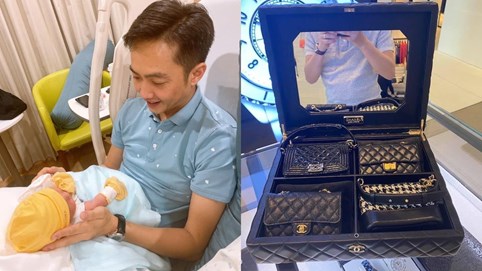 Cường Đô La chi hơn 1 tỷ đồng sắm túi hàng hiệu mini cho con gái mới chào đời