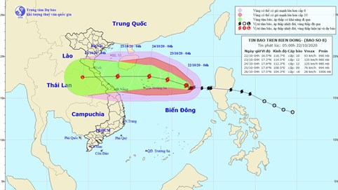 Dự báo bão số 8 sẽ suy yếu thành áp thấp nhiệt đới, đổ bộ vào Nghệ An đến Quảng Trị