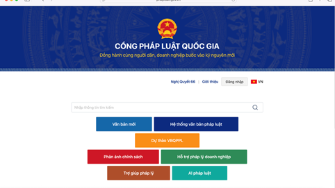 Hướng dẫn sử dụng Cổng Pháp luật quốc gia