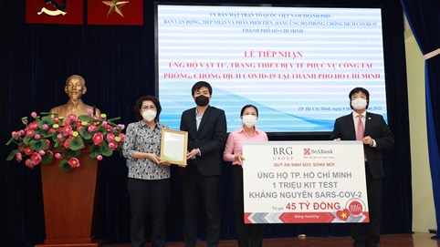 Tập đoàn BRG và Ngân hàng SeABank ủng hộ 1 triệu kit test kháng nguyên SARS-COV-2 trị giá 45 tỷ đồng cho Thành phố Hồ Chí Minh 