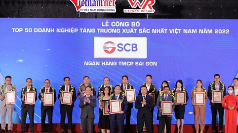 SCB được tôn vinh trong top 50 doanh nghiệp tăng trưởng xuất sắc nhất Việt Nam