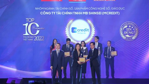 Vay TikTak của Mcredit lọt Top 10 Sản phẩm Tài chính số - Dịch vụ tin dùng Việt Nam 2022