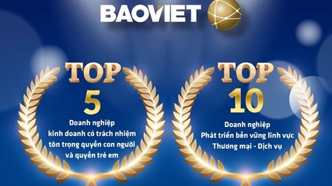 Bảo Việt (BVH) đứng đầu Top 10 Doanh nghiệp Bền vững Việt Nam 7 năm liên tiếp