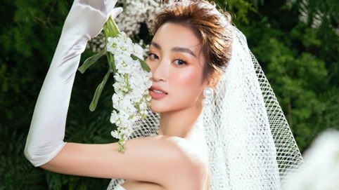 Đỗ Mỹ Linh diện váy cô dâu