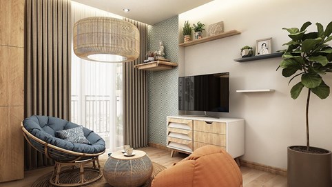 Căn hộ hiện đại 68m2 mang hương vị đồng quê