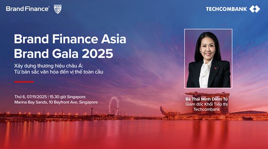Giám đốc Khối tiếp thị ngân hàng Techcombank sẽ tham gia đối thoại tại diễn đàn thương hiệu hàng đầu châu Á