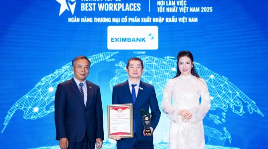 Eximbank được vinh danh 03 hạng mục 'Top 10 - Top 50 - Top 500 nhà tuyển dụng và môi trường làm việc tốt nhất Việt Nam năm 2025'