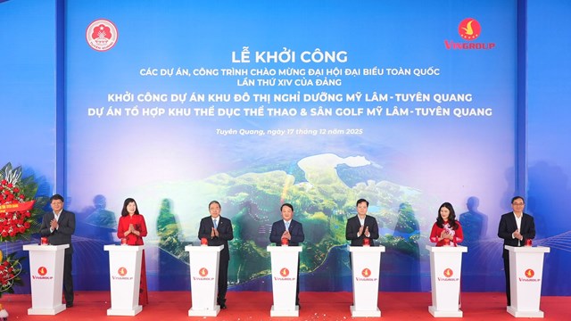 Vingroup khởi công quần thể đô thị nghỉ dưỡng và thể thao - sân golf Mỹ Lâm tại Tuyên Quang