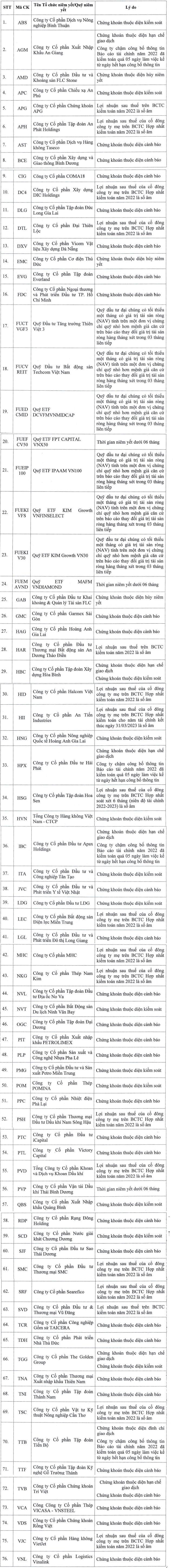HoSE cắt margin với 76 m&#227; chứng kho&#225;n trong qu&#253; 3/2023: PVD, NVL, HBC, IBC, HSG, POM, NKG, HAG, ITA,...đều c&#243; trong danh s&#225;ch - Ảnh 1