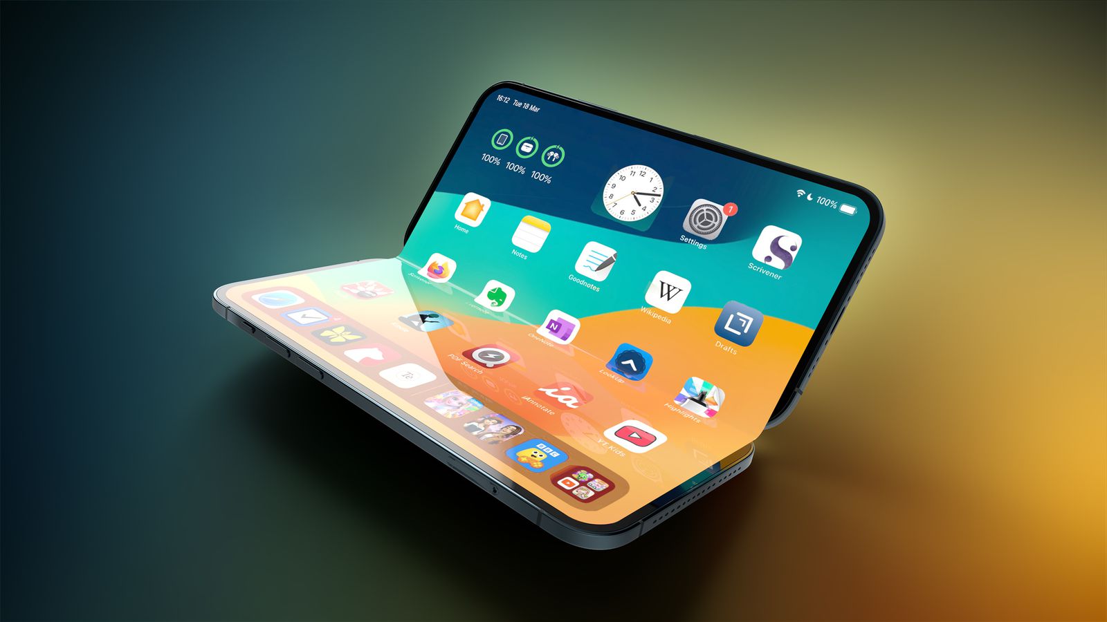 Một concept iPhone màn hình gập.