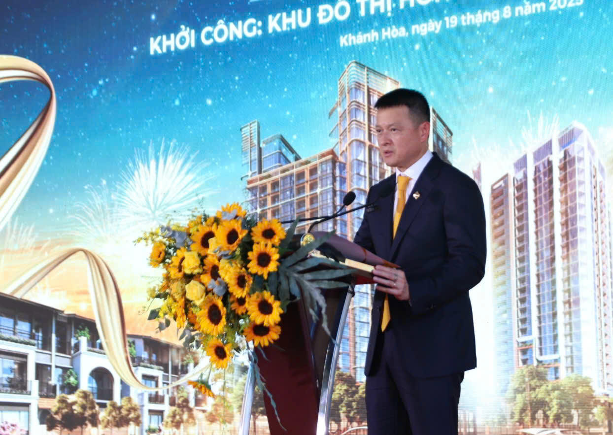 Ông Đặng Minh Trường - Chủ tịch HĐQT Tập đoàn Sun Group phát biểu tại Lễ khởi công dự án Khu đô thị hỗn hợp Nha Trang.