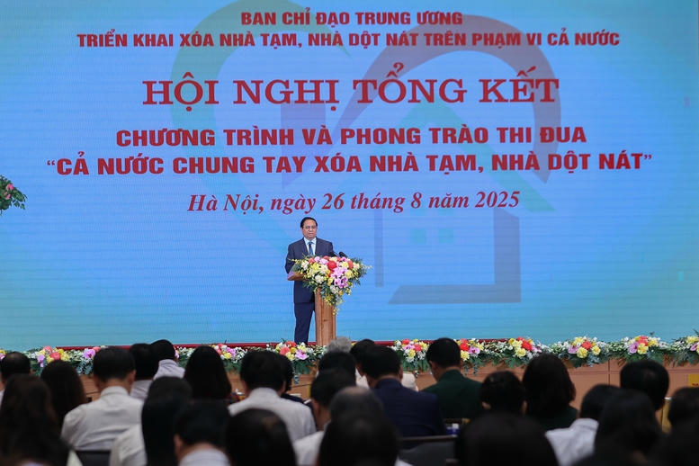 Thủ tướng: Xóa hơn 330.000 nhà tạm, dột nát là Công trình Quốc gia đặc biệt của ý Đảng, lòng dân - Ảnh: VGP/Nhật Bắc Thủ tướng: Xóa hơn 330.000 nhà tạm, dột nát là "Công trình Quốc gia đặc biệt" của "ý Đảng, lòng dân" - Ảnh: VGP/Nhật Bắc