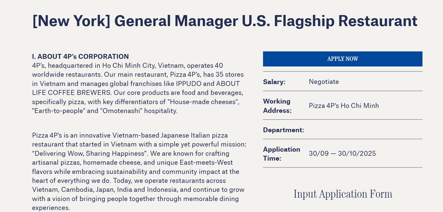 Pizza 4P's chuẩn bị "đổ bộ" vào Mỹ, đặt mục tiêu doanh thu 3 triệu USD cho cửa hàng đầu tiên - Ảnh 1 Pizza 4P's chuẩn bị "đổ bộ" vào Mỹ, đặt mục tiêu doanh thu 3 triệu USD cho cửa hàng đầu tiên - Ảnh 1