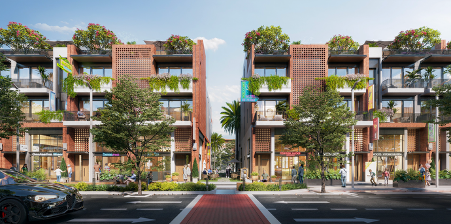 Thiết kế nhà phố 3 tầng 1 tum tại Homie City cho phép chủ sở hữu vừa ở, vừa kinh doanh, vừa khai thác cho thuê.