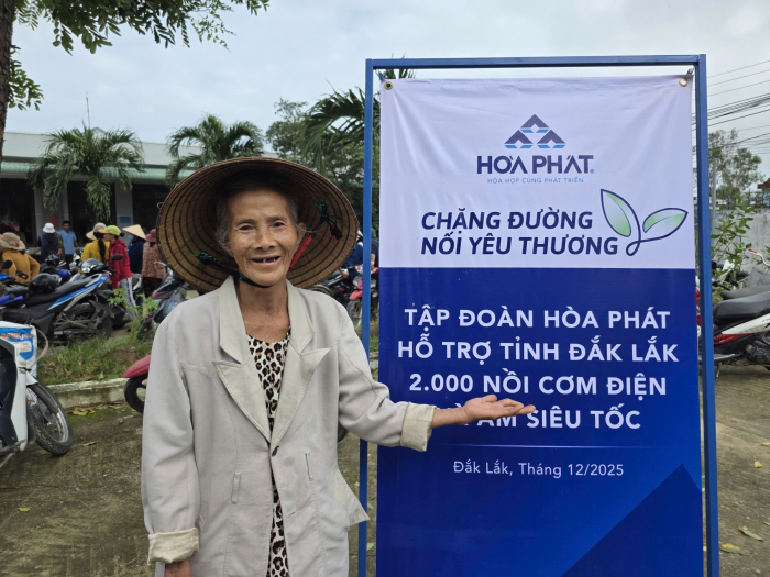 Bà Nguyễn Thị Nập gửi lời cảm ơn đến Tập đoàn Hòa Phát  