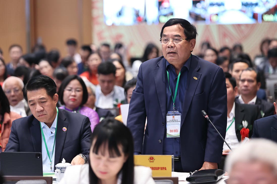 Ông Đỗ Hà Nam, Chủ tịch Tập đoàn Intimex, Chủ tịch Hiệp hội Hữu cơ Việt Nam phát biểu.