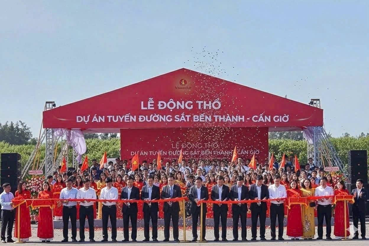 Lễ động thổ tuyến đường sắt cao tốc Bến Th&agrave;nh - Cần Giờ diễn ra v&agrave;o 19/12 vừa qua.&nbsp; &nbsp;