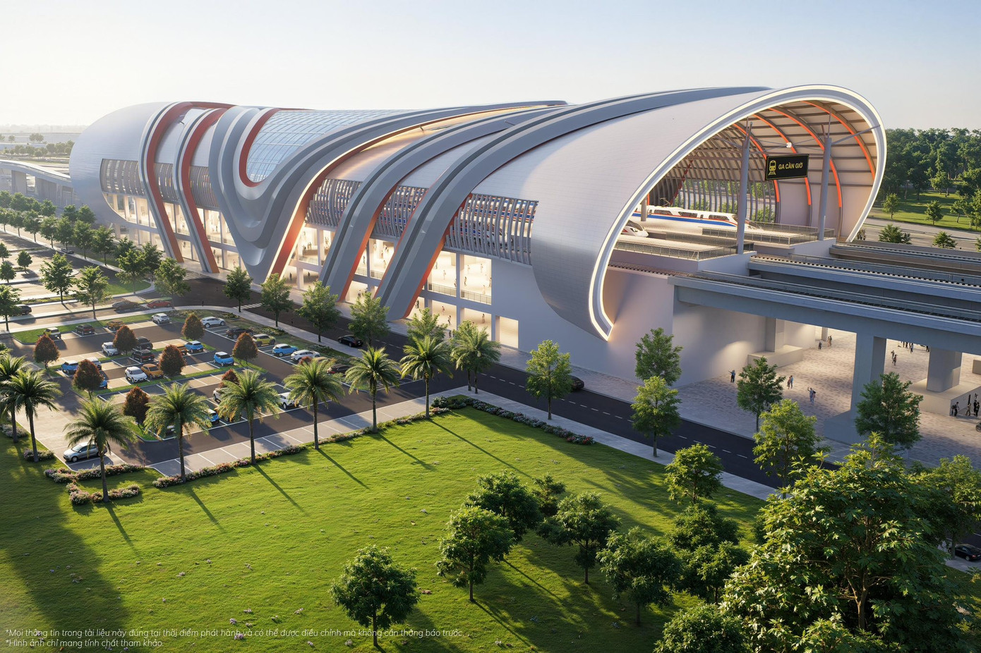 H&igrave;nh minh họa ga Cần Giờ - kết nối trực tiếp với Vịnh Ti&ecirc;n, cửa ng&otilde; Vinhomes Green Paradise. &nbsp;