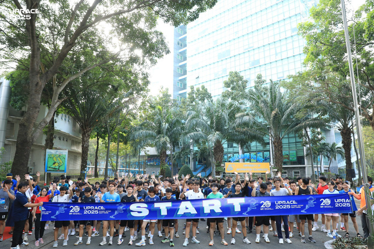 Sự kiện chạy bộ tại Trường Đại học C&ocirc;ng nghệ Th&ocirc;ng tin - ĐHQG TP. HCM. Ảnh VNG &nbsp;