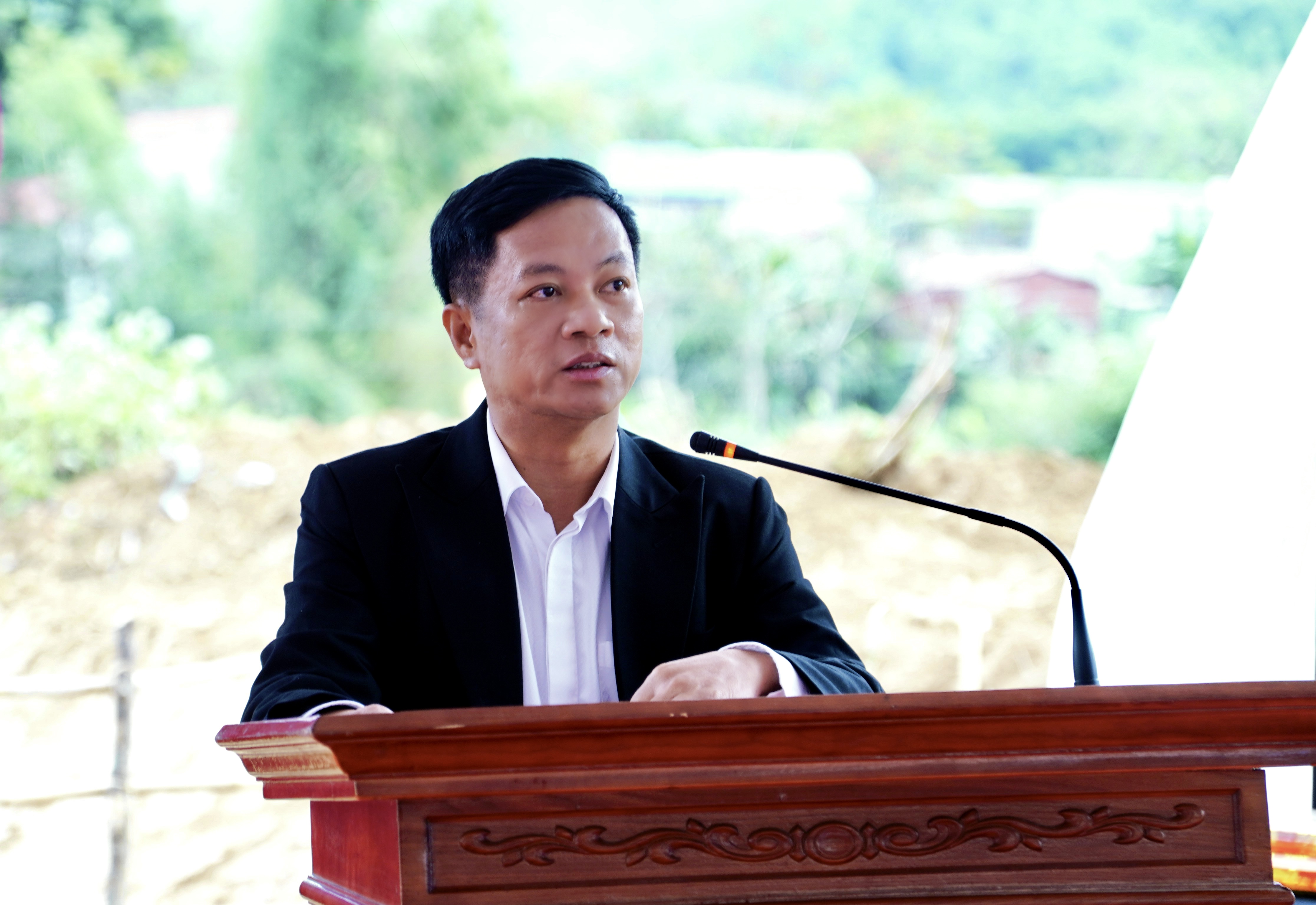 &Ocirc;ng Nguyễn Xu&acirc;n T&ugrave;ng, Ph&oacute; Tổng Gi&aacute;m đốc V&ugrave;ng trung du miền n&uacute;i ph&iacute;a Bắc Tập đo&agrave;n T&T Group ph&aacute;t biểu tại lễ khởi c&ocirc;ng &nbsp;