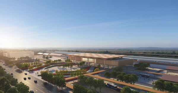 Phối cảnh ga Hải Dương Nam của tuyến đường sắt cao tốc L&agrave;o Cai - H&agrave; Nội - Hải Ph&ograve;ng &nbsp;