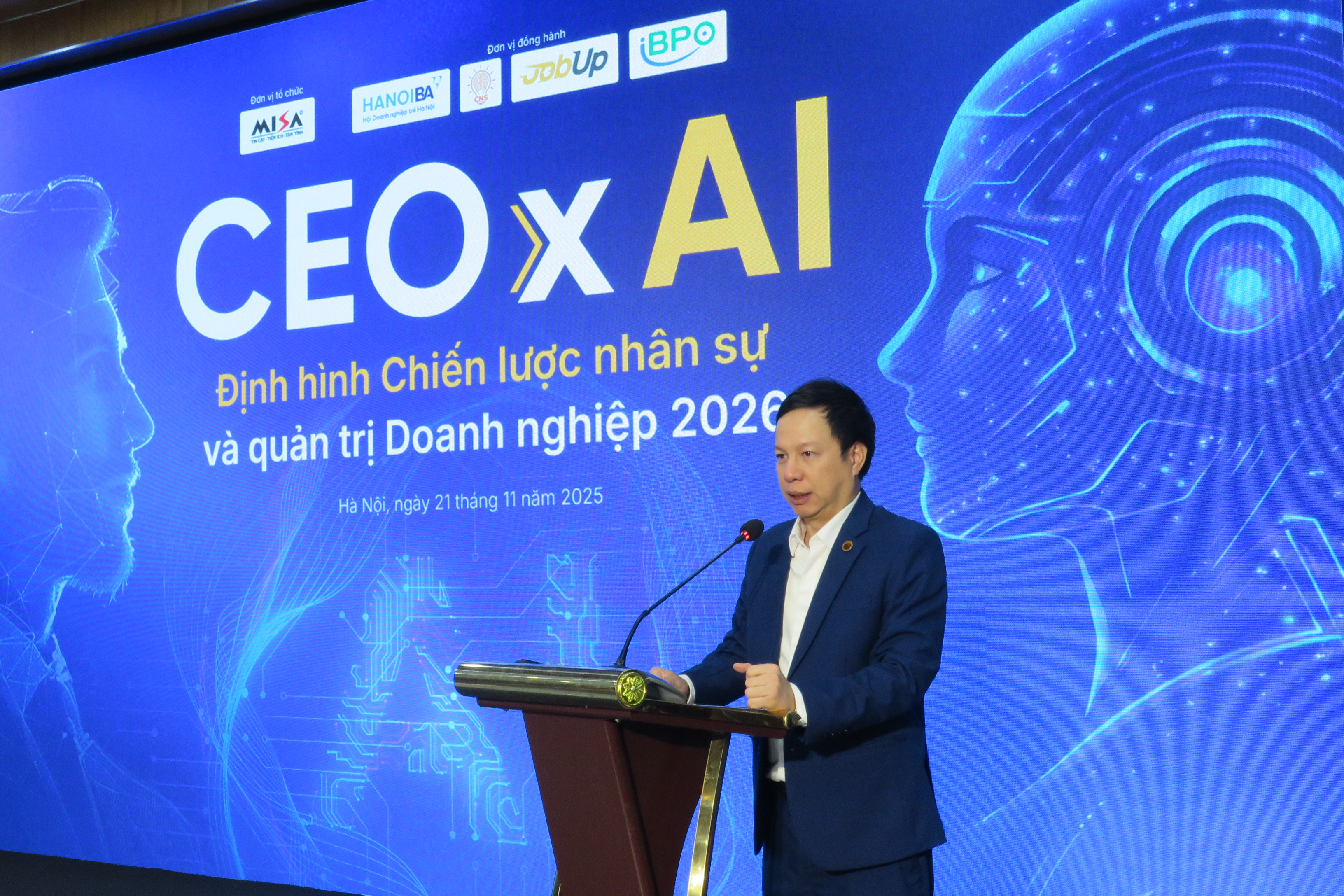 Ông Nguyễn Xuân Hoàng - Phó Chủ tịch HĐQT MISA phát biểu tại hội thảo (Ảnh: Hoàng Tùng)