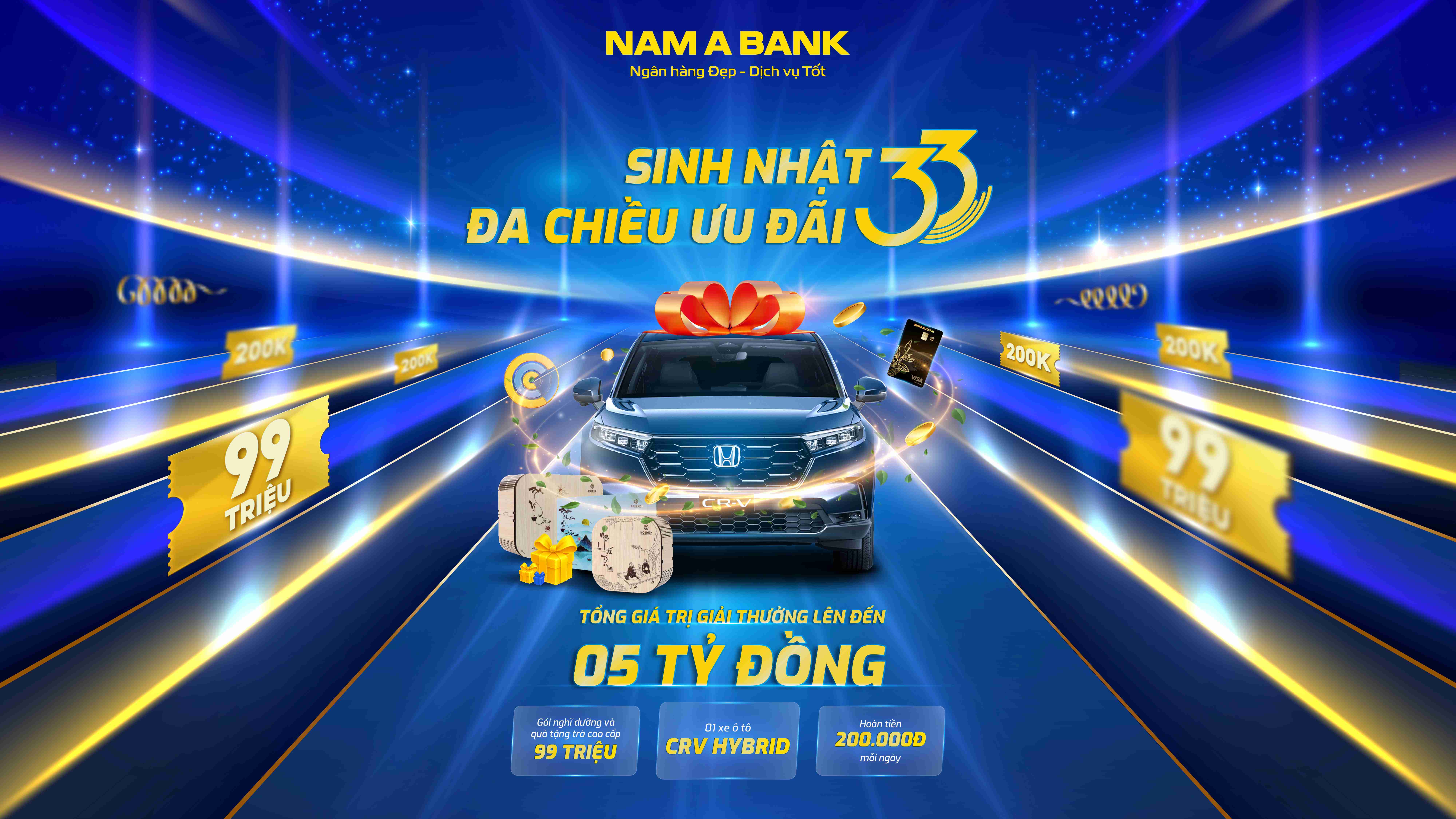 KH nhận h&agrave;ng loạt ưu đ&atilde;i nh&acirc;n dịp kỷ niệm 33 năm th&agrave;nh lập Nam A Bank.