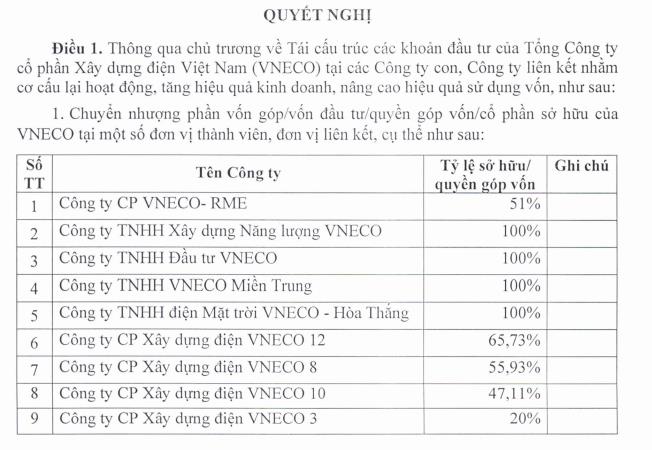 Kết quả kinh doanh ảm đạm, Xây dựng Điện Việt Nam (VNE) muốn thoái sạch vốn tại 9 công ty con và liên kết - Ảnh 1