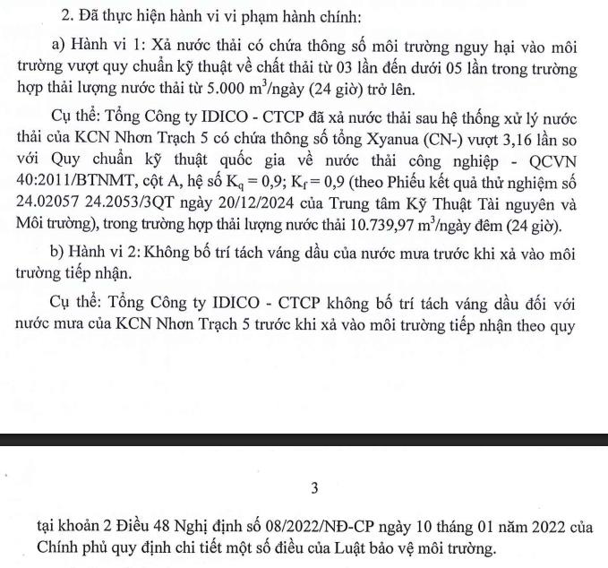 Vi phạm trong lĩnh vực môi trường và thuế, Công ty Idico (IDC) nhận án phạt nặng - Ảnh 2