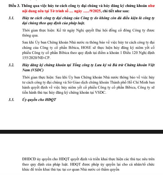 Hãng bánh kẹo Bibica (BBC) muốn hủy tư cách công ty đại chúng và hủy đăng ký chứng khoán - Ảnh 1