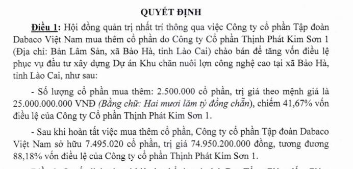 Tập đoàn Dabaco Việt Nam (DBC) vừa 'rót' thêm hơn 430 tỷ đồng vào công ty con - Ảnh 2 Tập đoàn Dabaco Việt Nam (DBC) vừa 'rót' thêm hơn 430 tỷ đồng vào công ty con - Ảnh 2