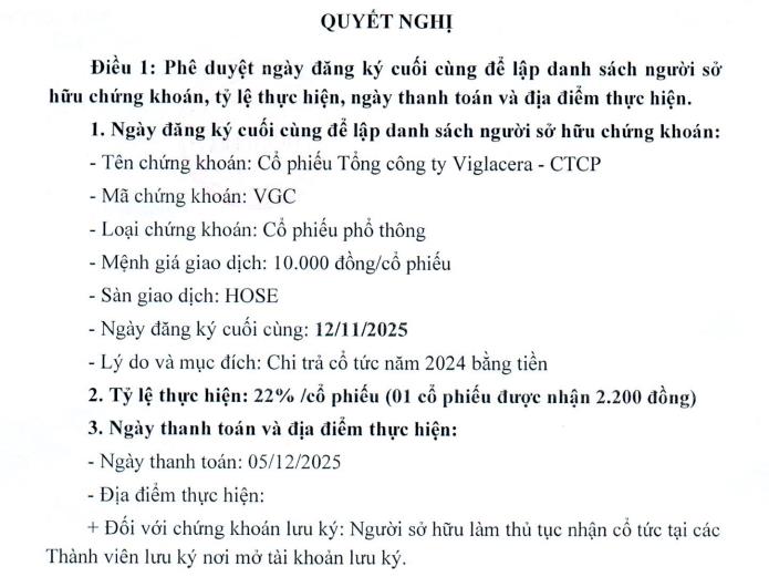 Mặc lãi quý III/2025 'sụt' tới 50%, Viglacera (VGC) vẫn dự chi gần 1.000 tỷ đồng trả cổ tức năm 2024 - Ảnh 1 Mặc lãi quý III/2025 'sụt' tới 50%, Viglacera (VGC) vẫn dự chi gần 1.000 tỷ đồng trả cổ tức năm 2024 - Ảnh 1