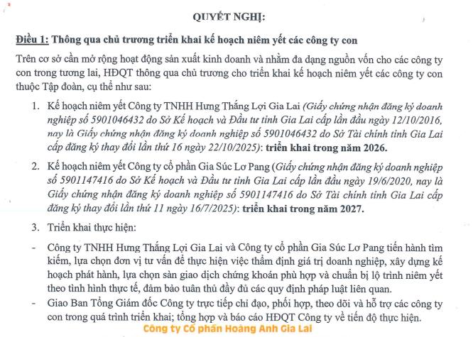 Hoàng Anh Gia Lai (HAG): Lên kế hoạch niêm yết 2 công ty con trong năm 2026 và 2027, lãi quý III/2025 tăng vọt - Ảnh 1 Hoàng Anh Gia Lai (HAG): Lên kế hoạch niêm yết 2 công ty con trong năm 2026 và 2027, lãi quý III/2025 tăng vọt - Ảnh 1