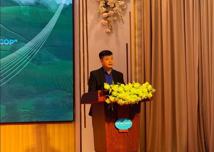 Đồng chí Lò Mạnh Cường - Phó Bí thư Tỉnh Đoàn phát biểu tại Hội nghị.