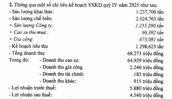 Cao su Hòa Bình (HRC) đặt mục tiêu lãi sau thuế quý IV/2025 đạt 4,5 tỷ đồng - Ảnh 2
