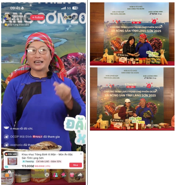 Các nhà sáng tạo nội dung livestream để quảng bá sản phẩm.